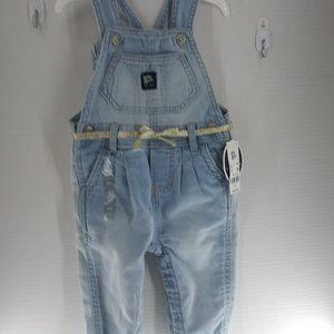 OSHKOSH BGOSH Baby Girl Denim Overalls 9M - NWT